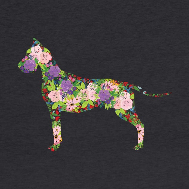 Floral Great Dane by tribbledesign